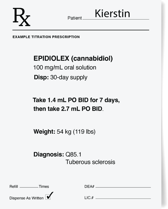 EPIDIOLEX Prescription Example