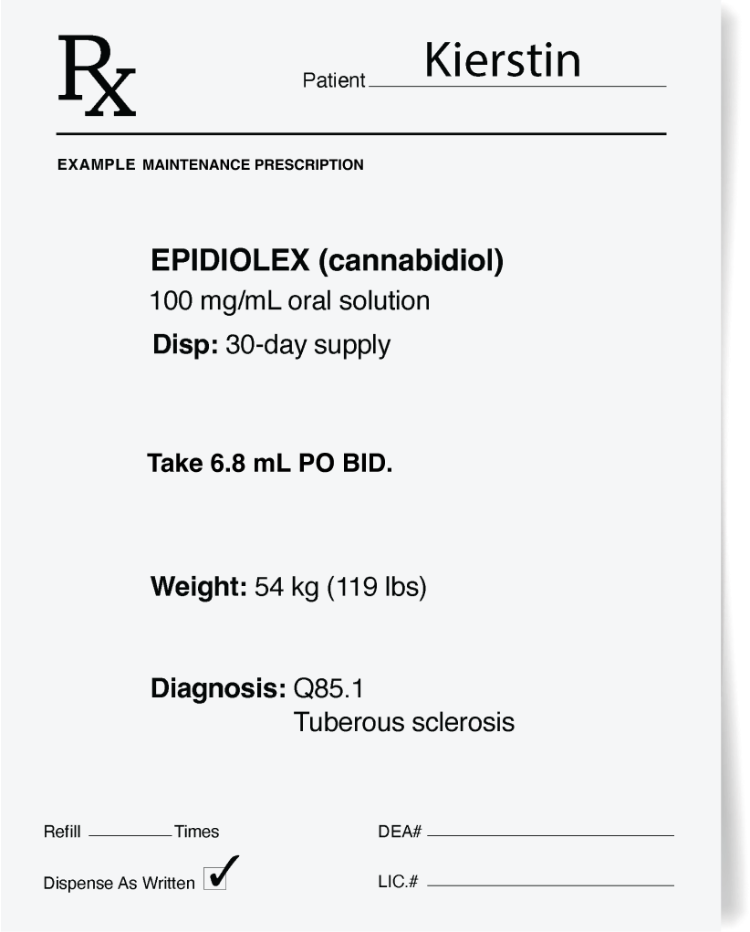 EPIDIOLEX Prescription Example