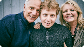 Aaron with his parents