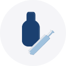 Flexible Treatment Bottle and Syringe Icon