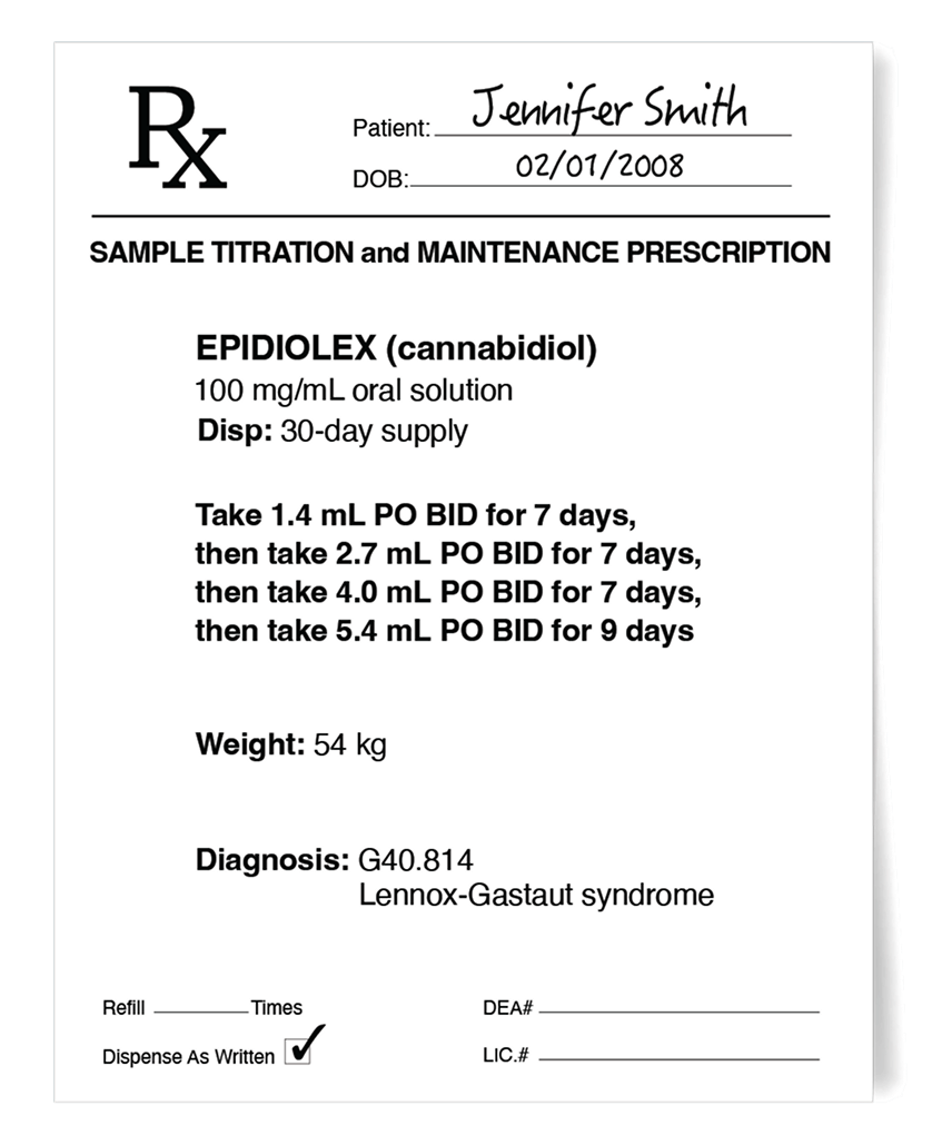 EPIDIOLEX Prescription Example